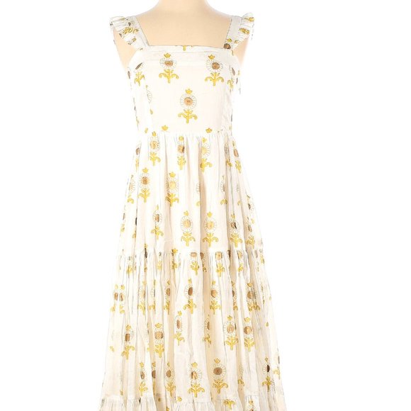 Oliphant White Yellow Floral Maxi Dress - Picture 1 of 7